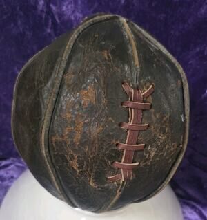 Antique 1920s Leather Lace Up Basketball Early Outseam Vintage Sports Display